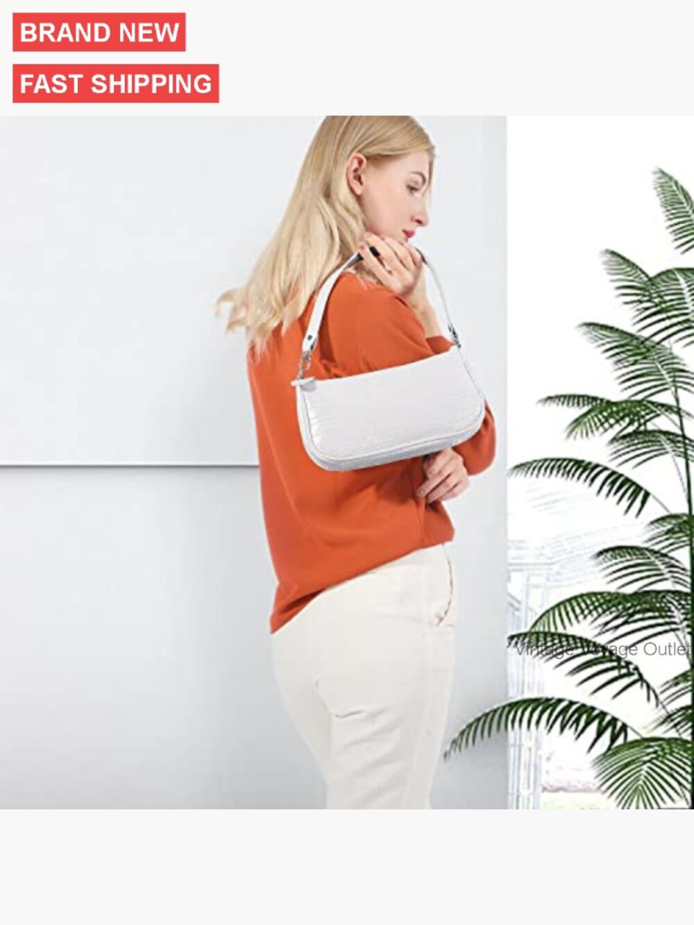 Small Retro Tote Handbag PU Leather Shoulder Bag Clutch Purse - Picture 2 of 7